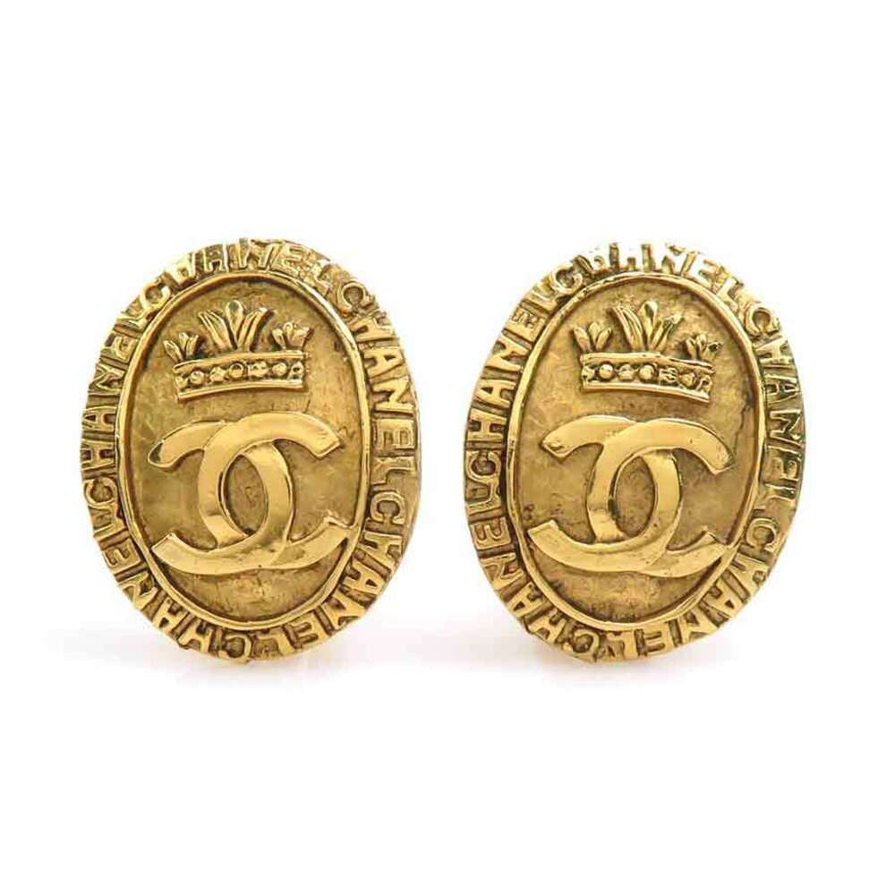 Chanel Cc Logo Clip-On Earrings Gold- #327634C53B